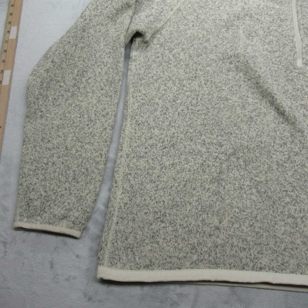 The North Face Jacket Men XL Cream Gray Soft Pullover Sweater 1/4Zip Long Sleeve